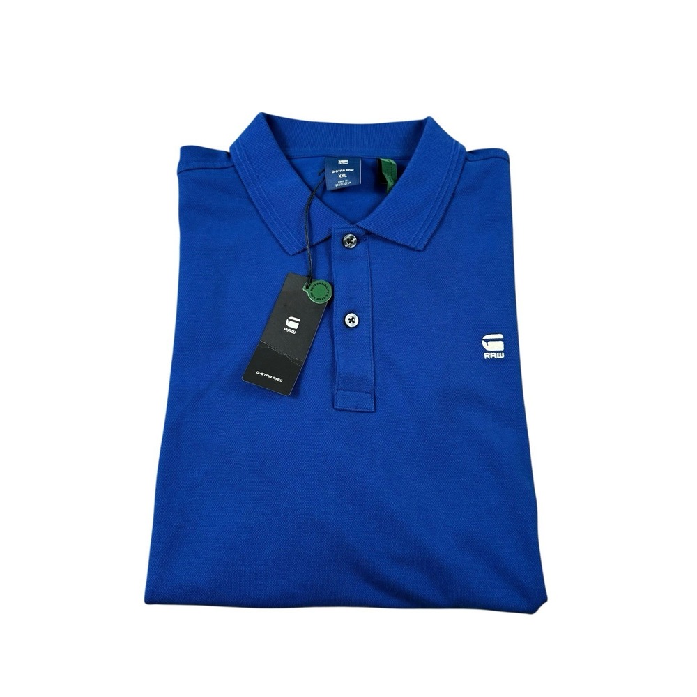 G-Star Raw Blue Stretch Cotton Dunda Slim Polo Size 2XL NWT